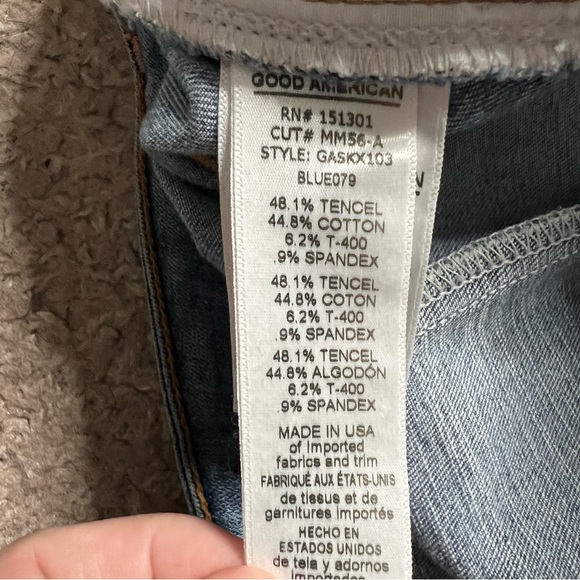 Good American Patchwork Denim Mini Skirt 14/32 Women’s Blue GASKX103 - Picture 5 of 5